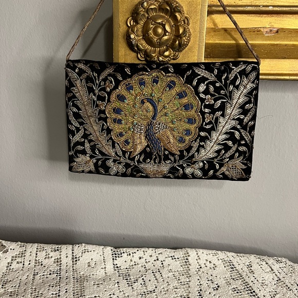 Vintage Beaded Peacock Clutch - Picture 2 of 6